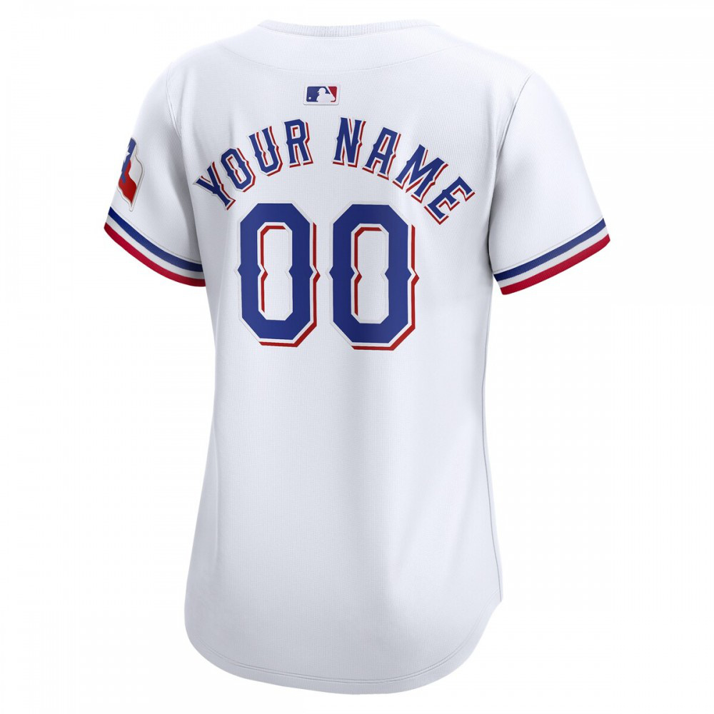 Texas Rangers Women's Home Limited Custom Jersey - White-Pro Kit Vault | Brand New 26/27 Sports Jerseys